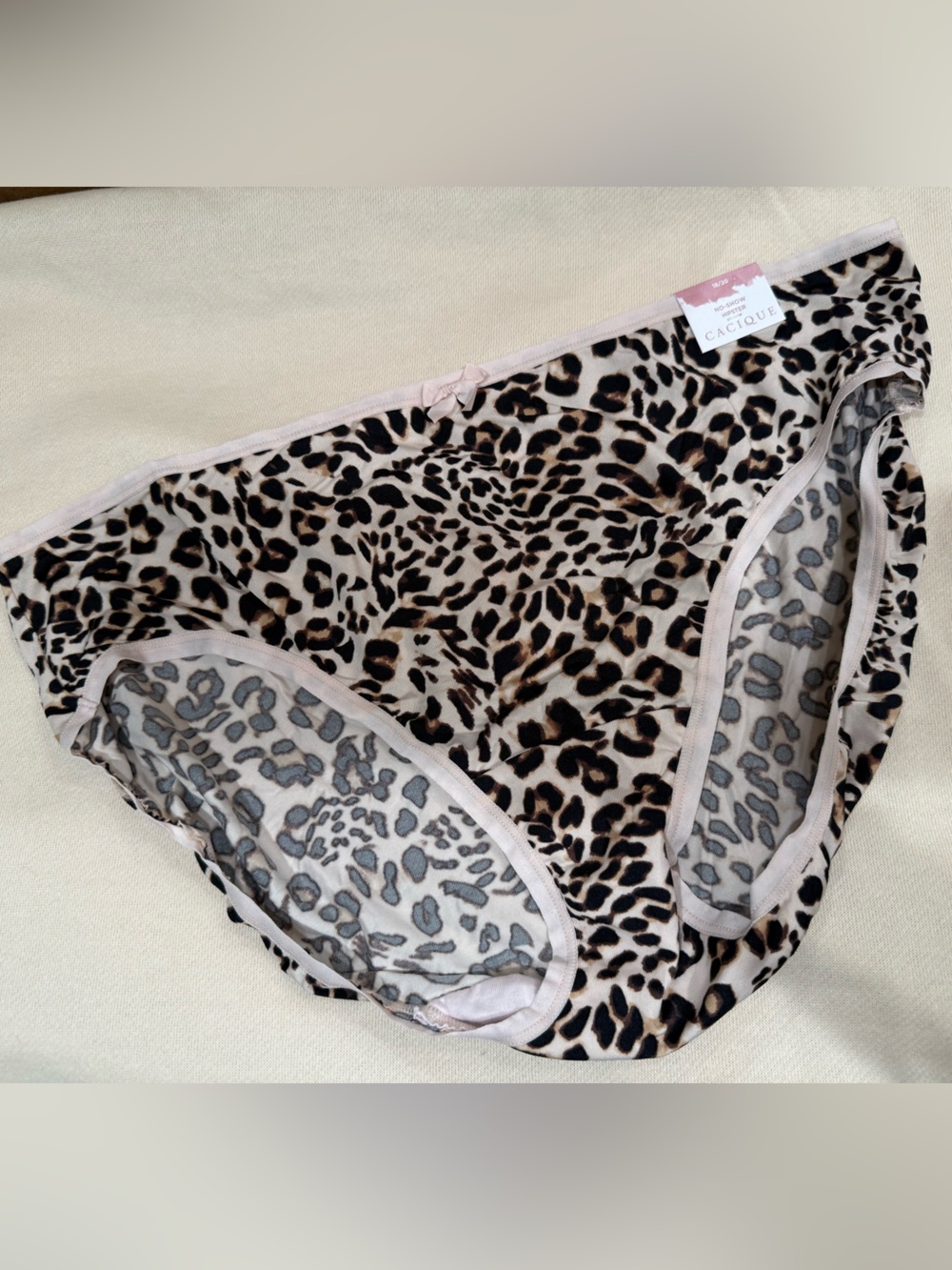Cacique Leopard Print No-Show Hipster in Brown & Black
